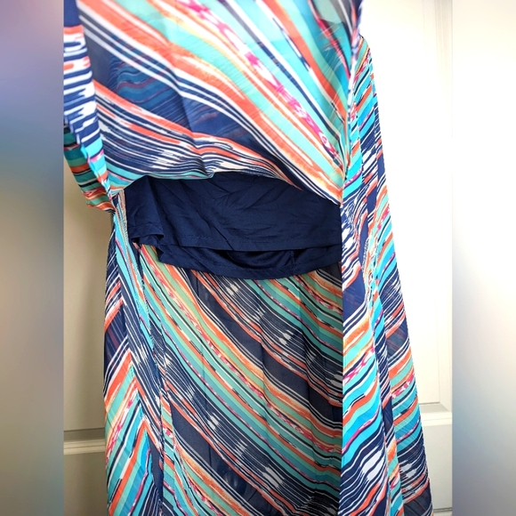 MAURICES STRIPED ELASTIC WAIST SIDE SLIT MAXI SKIRT XL -EUC - Picture 3 of 7